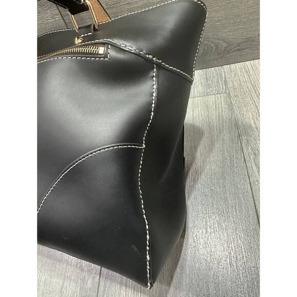 Dooney & Bourke Beacon Leather Zip Top Large Tote Black bag B000537 - Picture 7 of 15